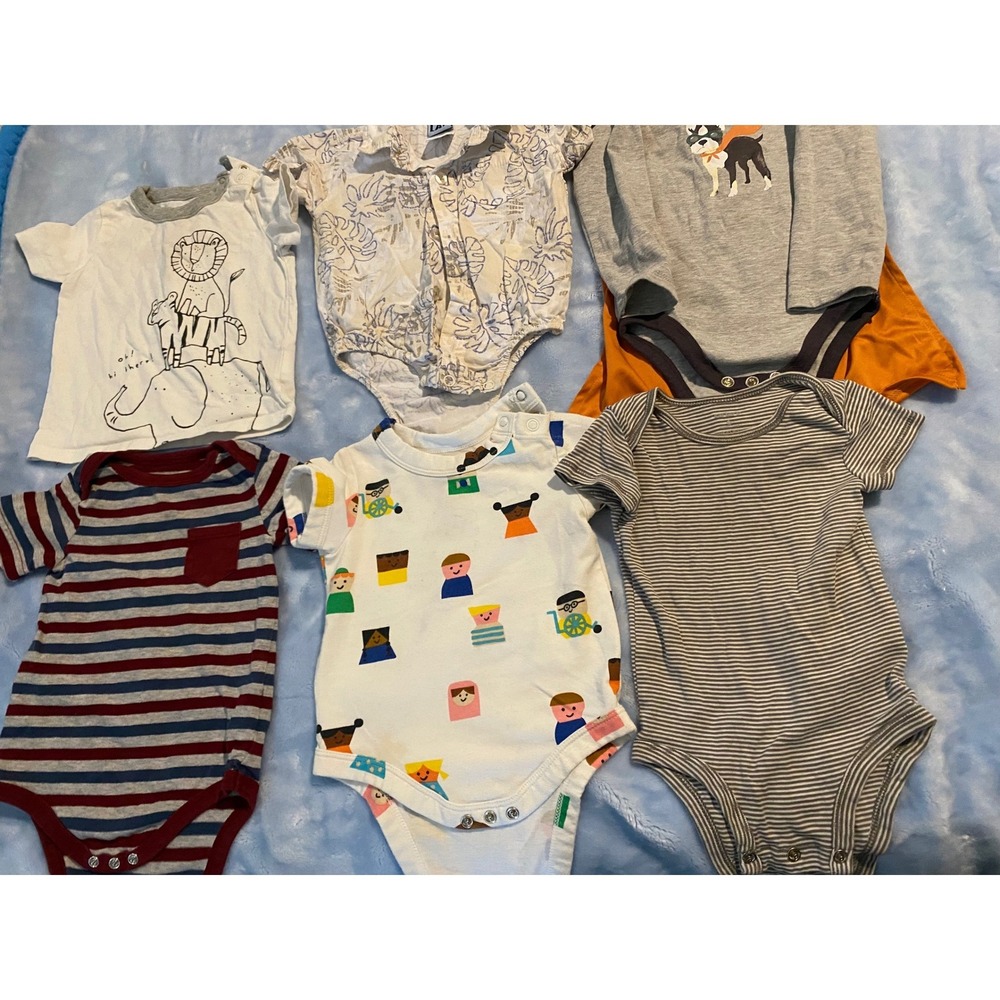 Baby Boy Bodysuit T-Shirt Bundle 6-12M Tommy Bahama GAP Cat & Jack Target 6pc